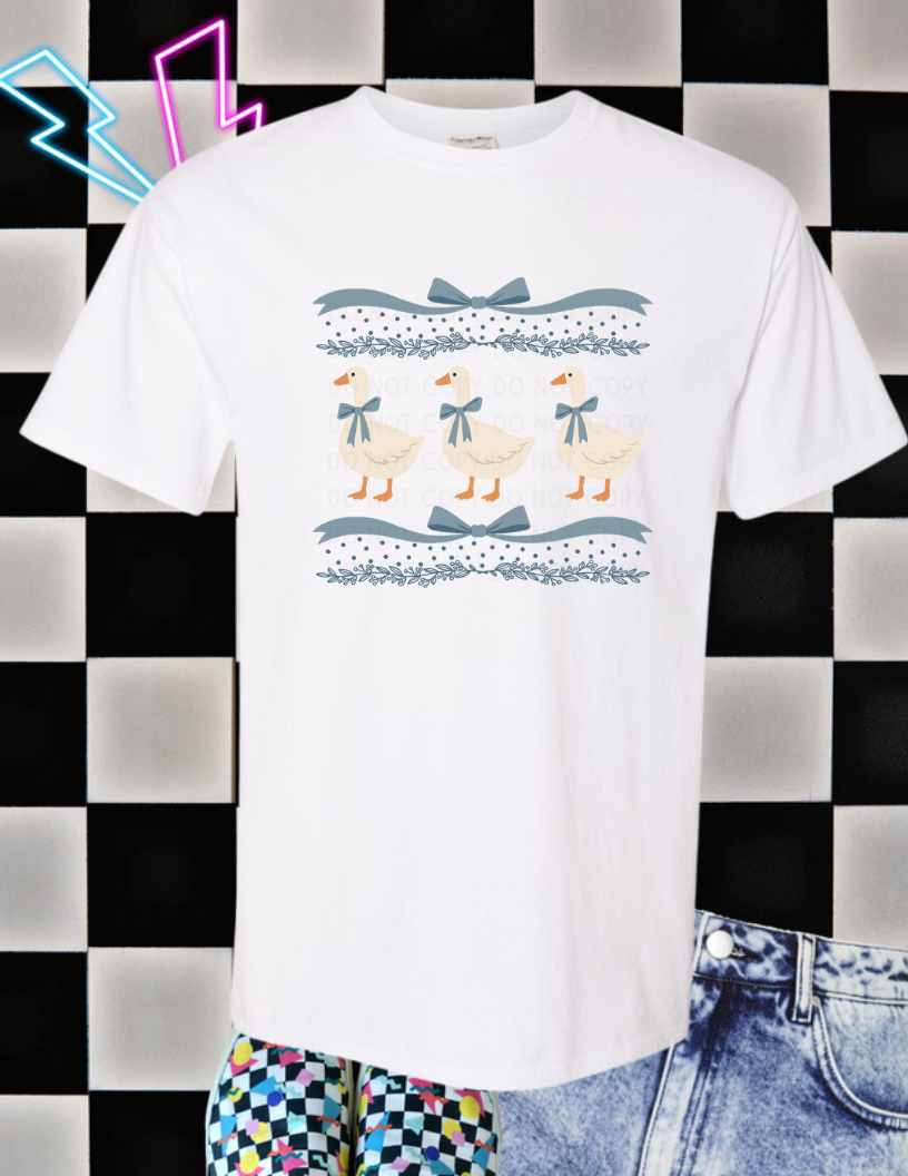 1980's Blue Ribbon Geese | GrandmaCore | Blue Bow Kitchen Goose