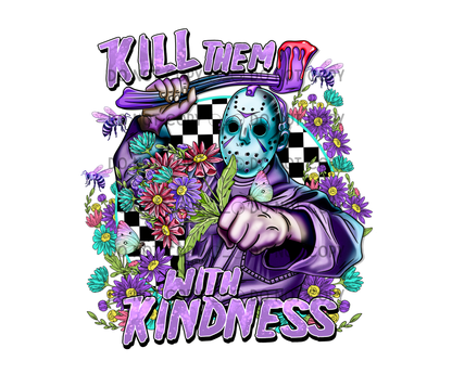 Kill Them with Kindness | Retro Slasher Floral Tee