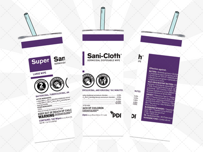 Purple Sani-Cloth Inspired Tumbler