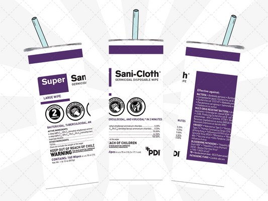 Purple Sani-Cloth Inspired Tumbler